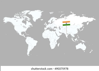 country marked with flags