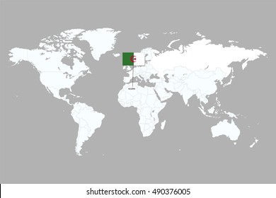 country marked with flags