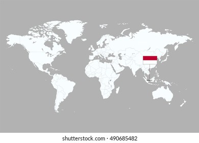 country marked with flags