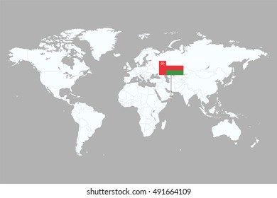 country marked with flags
