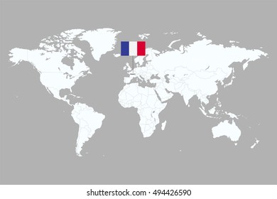 country marked with FRANCE flags