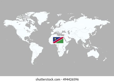 country marked with NAMIBIA flags