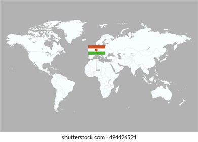 country marked with NIGER flags