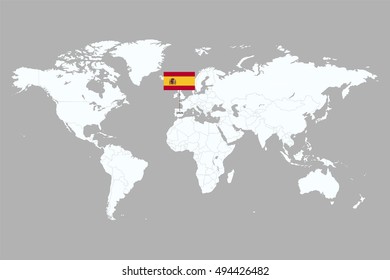 country marked with SPAIN flags