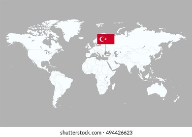 country marked with TURKEY flags