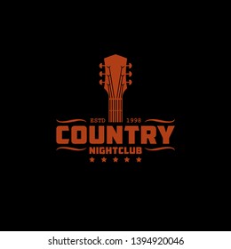 Country Music Bar Logo Design Template