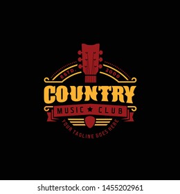 Country Music Club Typography Logo Design Inspiration