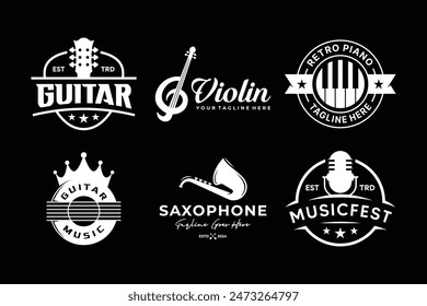 Country music emblem logo design estilo retro