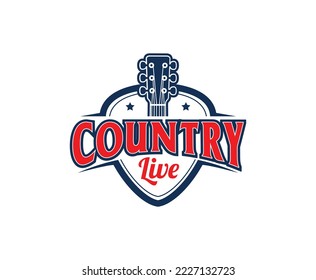 Country Music Event Live Logo Badge Design Template