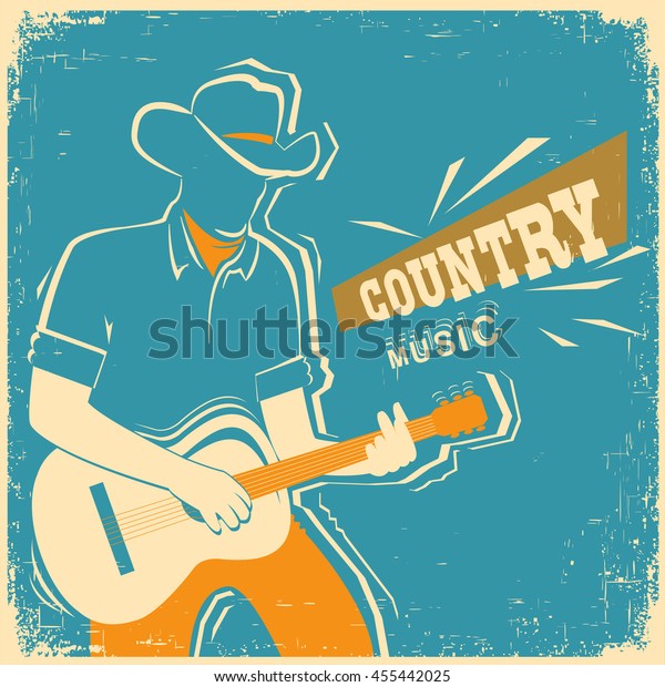 Country Music Festival Poster Musician Playing Stock Vector (Royalty ...