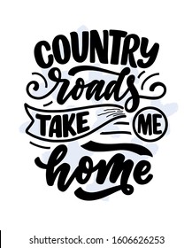 Country Music lettering quote for festival live event poster Concept. Textured Vector Illustration. Funny slogan for cowboy print design.