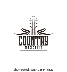 Country Music Logo Design Simple Stock Vector Royalty Free