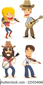 Country music musicians cartoons