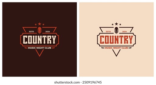 country music night club logo premium template