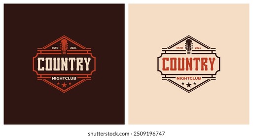 country music night club logo premium template