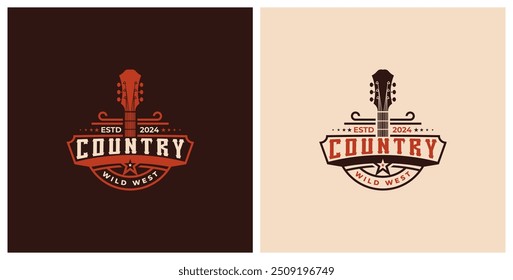 country music night club logo premium template