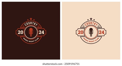 country music night club logo premium template