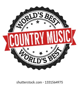 Country music sign or stamp on white background, vector illustration