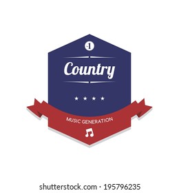 Country Music Sticker Label Theme