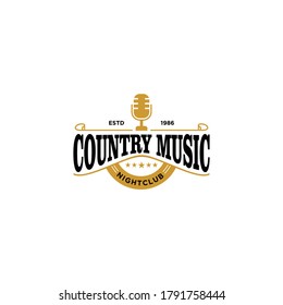 Country music Vintage Retro Saloon Bar Cowboy logo design