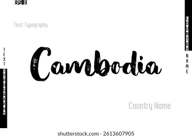 Country Name In Grunge Typography Text Lettering
