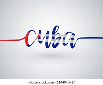 Country Name Written on White Background : Cuba : Vector Illustration