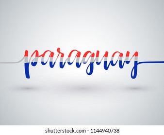 Country Name Written on White Background : Paraguay : Vector Illustration