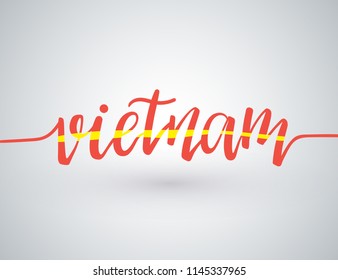 Country Name Written on White Background : Vietnam : Vector Illustration