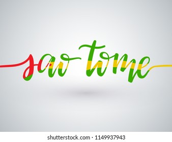 Country Name Written on White Background : Sao Tome : Vector Illustration