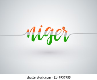 Country Name Written on White Background : Niger : Vector Illustration