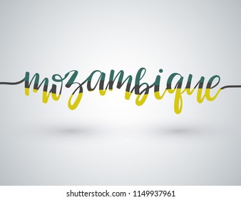 Country Name Written on White Background : Mozambique : Vector Illustration