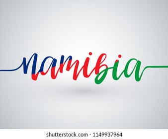 Country Name Written on White Background : Namibia : Vector Illustration