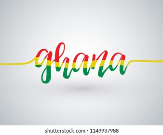 Country Name Written on White Background : Ghana : Vector Illustration