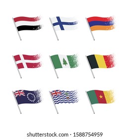 Country Nation Flag Vector Sparkle