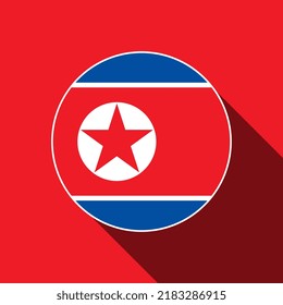 Land Nordkorea. Nordkorea Flagge. Vektorgrafik.
