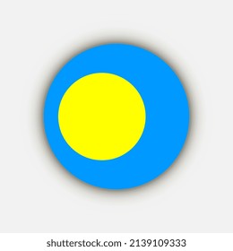 Country Palau. Palau flag. Vector illustration.