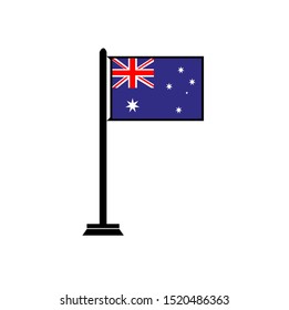 country pole with the nation flag of australia