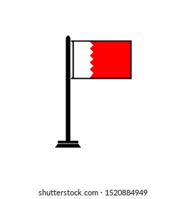 country pole with the nation flag of bahrain