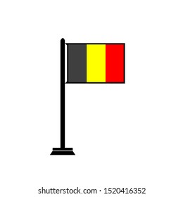 country pole with the nation flag of belgium
