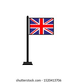 country pole with the nation flag of england
