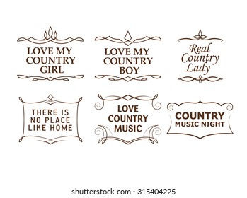 Country quotes, strokes editable