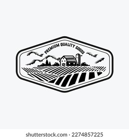 Country Ranch Farm Emblem Logo IIllustration Vector Design. Best for Ranch Farm Related Industry Logo