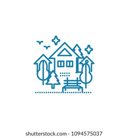 Country rest linear icon concept. Country rest line vector sign, symbol, illustration.