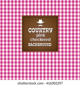 Country, retro, classic, checkered pattern. Vector art.