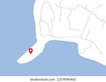Landstraßenplan. Einfache Handzeichnung in dünnen Linien. Einzige Vektorgrafik.