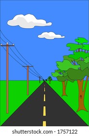 Country Road Vector Stock Vector (Royalty Free) 1757122 | Shutterstock