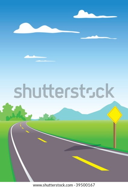Country roads with\
sign