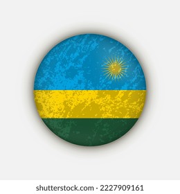 País Ruanda. Bandera de Ruanda. Ilustración vectorial.