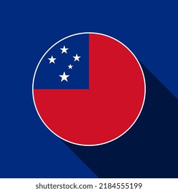 Country Samoa. Samoa flag. Vector illustration.