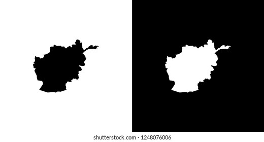 A Country Shape Illustration of Afghanistan